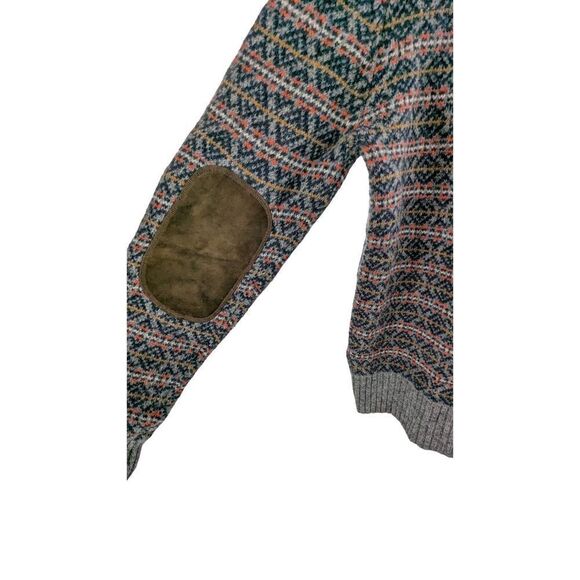 Mauritz Archive H&M Men Elbow Patch Knitted Fair Isle Sweater Multicolor Size La - Picture 4 of 13